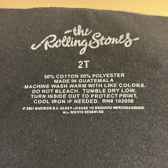 The Rolling Stones Kids Tee in Black with Red Graphic - Picture 3 of 3